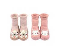 Adorel Chausson Chaussette Antidérapante Bébé Fille Lot de 2 Lapin 18-24 Mois (Taille Fabricant: 14)