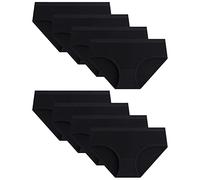 Adorel Culotte Coton Slip sous-vêtement Uni Fille Lot de 8 Noir 15-17 Ans (Taille Fabricant: XL)