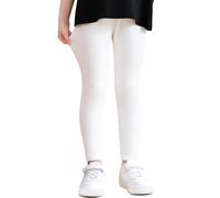 Adorel Leggings Long Pantalon Coton Fille Blanc 6-7 Ans (Taille Fabricant 130)