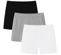Adorel Shorts Été Cycliste Short Legging Pantalon Coton Enfant Fille Lot de 3 Noir&Blanc&Gris 8-10 Ans (Taille du Fabricant 140)