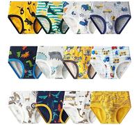 Adorel Slips Pur Coton sous-vêtements Garçon Lot de 12 Dinosaure & Excavateur 4 Ans (Taille Fabricant: 110)