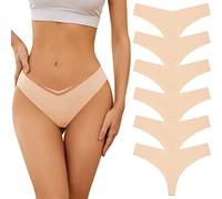 Adorel String sans Couture Tanga Culotte Invisible Taille Basse Femme Lot de 6 Tangas Chair S