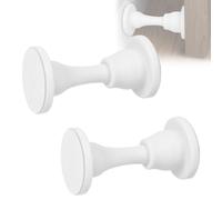 Adorila Butoir de Porte, Lot de 2 butées de porte en silicone, adhésif double face pour montage mural, support de porte réutilisable pour bas de porte (blanc)