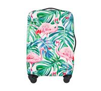 Adorila Housse de Protection pour Valise, Lavable, élastique, Vert Oiseau Flamme, L, Portable