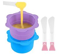 Adorila Lot de 2 chauffe-cire en silicone avec spatules - Pot chauffe-cire pour épilation - Réutiliser le bol d'épilation à la cire pour réchauffer la cire
