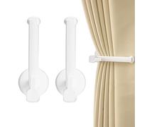 Adorila Lot de 2 embrasses de Rideaux murales Autocollantes en Forme de L pour décoration de Maison et de Bureau (Blanc)