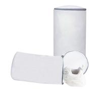 Adorila Lot de 2 sacs de lavage de chaussures en maille avec fermeture éclair pour chaussures de sport, chaussures de course, chaussettes, blanc