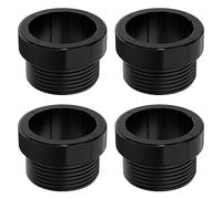 Adorila Lot de 4 adaptateurs de stabilisateur de parasol de piscine, manchons adaptateurs filetés pour terrasse extérieure, stabilisateur de parasol pour parasol de 4,3 cm (noir)