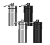 Adorila Lot de 4 étuis de transport pour bouchons d'oreille, porte-bouchons d'oreilles portables avec porte-clés, étui de transport étanche en métal (noir et argenté)