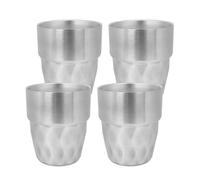 Adorila Lot de 4 gobelets empilables en acier inoxydable à double paroi de 295 ml - Gobelets réutilisables à isolation chaude et froide pour la maison, le bureau, les fêtes (argenté)