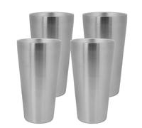 Adorila Lot de 4 gobelets isothermes en acier inoxydable à double paroi sous vide - Verres réutilisables et empilables pour la maison, le bureau, les fêtes - 530 ml