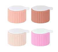 Adorila Lot de 4 pots à crème en silicone avec couvercles, 20 ml, petits récipients de voyage pour articles de toilette, étanches et rechargeables, pour crème pour le corps, les mains, lotion