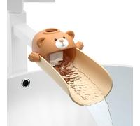 Adorila Rallonge de robinet de salle de bain pour enfants, housse de robinet en silicone sensible à la température, rallonge d'évier de lavage à la main pour cuisine (marron)