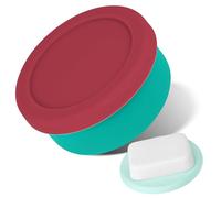 Adorila Récipient de Voyage Rond en Silicone Anti-Fuite avec récipient à diatomite, étui à Savon Portable avec Couvercle pour Salle de Bain, Salle de Sport, Camping