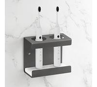 Adorila Support mural pour brosse à dents électrique avec plateau de diatomite, support de rangement de brosse à dents auto-adhésif pour salle de bain (gris)