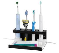 Adorila Support Mural pour Brosse à Dents électrique, Support Mural pour évier de Salle de Bain, Compatible avec Philips Sonicare, Oral-B (Noir)