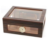 adorini Humidor Treviso - Deluxe | Le Stockage de cigares de Haute qualité avec Couvercle en Verre, placage d'ébène de Haute qualité en Marron - 75 cigares