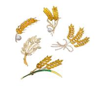 Adorn Broche élégante en forme de gerbe de blé avec strass en cristal Décoration de Noël pour femme, Medium, Métal non précieux, Jade