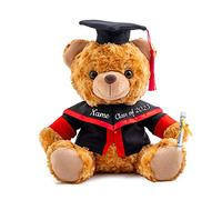 ADORSUN Cadeau de Fin D'études pour Elle Nounours Personnalisé avec Texte, Nounours Personnalisé pour Lui comme Un Cadeau de Fin D'études pour Lycée/Université/Maîtres Graduation (20 cm-Texte)