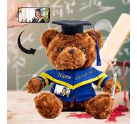 ADORSUN Cadeau de Fin D'études pour Elle Nounours Personnalisé avec Texte+Photo, Nounours Personnalisé pour Lui comme Un Cadeau Fin D'études pour Le Lycée Université Maîtres (20cm-Texte+Photo)
