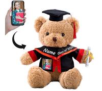 ADORSUN Nounours Personnalisé avec Texte+ Photo Personnalisé, Nounours Personnalisé pour la Remise des Diplômes, Cadeau de Fin D'études pour Elle (30cm-Texte+Photo)