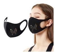ADOSSAC 1 PièCes Papillon Faciaux_ Masques Bouche Couvre Noir Bandana Bouche et Nez Protecteur Visage Écharpe Pliants_Masque Réutilisable Respirant Antipoussière Tissu Aoie de Glace pour Femme (I)