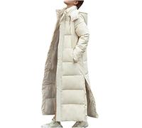 ADOSSAC Doudoune Femme Longue Hiver avec Capuche Manteau de Coton Chaude Chaud Parka Longue Blouson À Capuche Trenche Grande Taille Duvet en Coton Manteau Femme Hiver Doudoune 3XL Beige