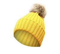 ADOSSAC Tricotés Ensemble d'hiver Beanie Chapeau Bonnet Chapeau Béret Bonnet Chaude Doublure en Polaire Écharpe Femme Chapeau Pompon