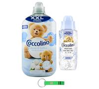 Adoucissant Coccolino + élixir de parfum de linge - Paquet de test délicat et doux - 1 x 1750 ml + 1 x 342 ml / 2 articles du même parfum + porte-clés Beni Culinari gratuit