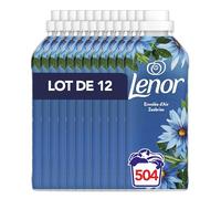 Adoucissant Lenor, 504 Lavages (12 x 42 Lavages), Envolée d’Air, 24H De Fraîcheur Relaxante, Avec Une Touche D’Huiles Essentielles