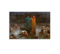 ADovz Impression sur toile Dante et Virgile dans le neuvième cercle de l' par Gustave Doré 60 x 90 cm