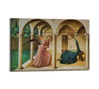 ADovz Poster Annonciation par Fra Angelico - Impression sur toile - Décoration murale pour salon - 60 x 90 cm