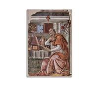 ADovz Poster esthétique Saint Augustin dans son étude par Sandro Botticelli Room - Impression sur toile - Cadeau moderne pour chambre à coucher - 40 x 60 cm