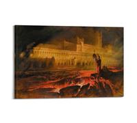 ADovz Poster Pandemonium de John Martin - Décoration murale à suspendre - Décoration d'intérieur - Pour chambre à coucher - Esthétique - 40 x 60 cm