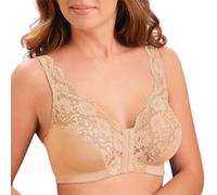 ADovz Yodaer Soutien-gorge correcteur de posture à fermeture avant, entièrement en dentelle sans fil dans le dos et soutien de la posture avec fermeture à l'avant (couleur peau, 5XL)