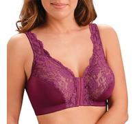 ADovz Yodaer Soutien-gorge correcteur de posture à fermeture avant, entièrement en dentelle sans fil dans le dos et soutien de la posture avec fermeture à l'avant (violet, L)