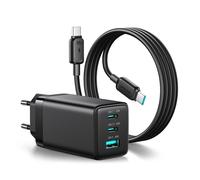 Ładowarka sieciowa USB-A USB-C GaN 65W z kablem USB-C 100W 1.2m - czarna