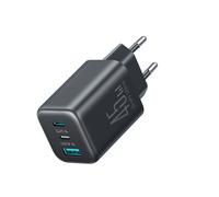 Ładowarka sieciowa USB-C iPhone Lightning USB-A GaN 45W - czarna