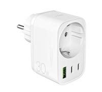 Ładowarka sieciowa z wtyczką gniazdem Schuko USB-C USB-A 30W Power Delivery - bi