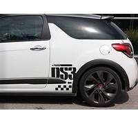 ADP Adhésifs Kit latéral DS3 Racing. Compatible Citroën. Stickers en Vinyle adhésif Noir qualité Professionnelle