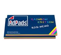 AdPads® Lot de 200 notes autocollantes électrostatiques - Motif arc-en-ciel - 170 x 100 mm - Multicolore