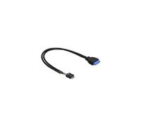 - Adpatateur interne USB - embase USB 2.0 à 8 broches (M) pour tête 19 broches USB 3.0 (F) - 60 cm - noir