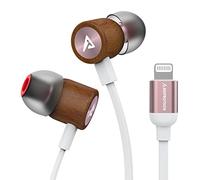 ADPROTECH Écouteurs Lightning en bois compatibles avec iPhone 13 12 11 Pro Max iPhone X XS Max XR MFi Certifié avec microphone contrôleur Or rose