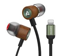 ADPROTECH Écouteurs Lightning en bois compatibles avec iPhone 13 12 11 Pro Max iPhone X XS Max XR MFi Certifié avec microphone contrôleur Vert foncé