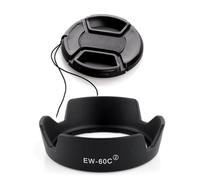 ADQQUI Pare-Soleil d'objectif EW-60C et Capuchon d'objectif 58 mm Compatible avec Le kit d'appareil Photo Canon T8i 4000D EF-S 18-55 mm f/3.5-5.6 (Lot de 2)