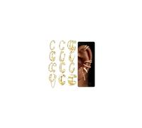 Adramata 12Pcs Ear Cuff Faux Piercing Oreille Manchettes d'Oreille pour Femme Hypoallergénique Clips Oreilles Non Percées Réglables Boucle Oreille Sans Trou pour Cartilage Helix Plaqué Or/Argent