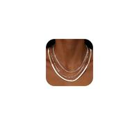 Adramata 3Pcs Collier Femme Acier Inoxydable Chaine Plaqué Or 14K Collier Ras de Cou Réglables Empilables Colliers Chaîne en Argent Or pour Femme
