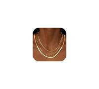 Adramata 3Pcs Collier Femme Acier Inoxydable Chaine Plaqué Or 14K Collier Ras de Cou Réglables Empilables Colliers Chaîne en Argent Or pour Femme