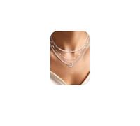 Adramata 3Pcs Collier Femme Or 14K Plaqué Empilable Collier Croix Fantaisie Ras du Cou Réglable Ensemble Colliers Chaîne Superposée Bijoux Femme Cadeau