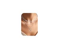 Adramata 3Pcs Collier Femme Or 14K Plaqué Empilable Collier Croix Fantaisie Ras du Cou Réglable Ensemble Colliers Chaîne Superposée Bijoux Femme Cadeau